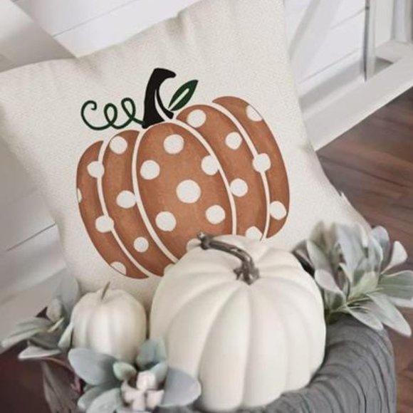 Pumpkin Decorative Pillow Cover Case Thanksgiving Farmhouse Cottage Fall Decor - Picture 2 of 10
